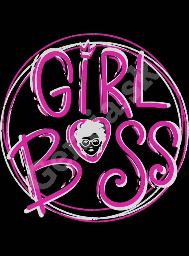 Vtipná-potlač-Girl-Boss-Dámske-čierne