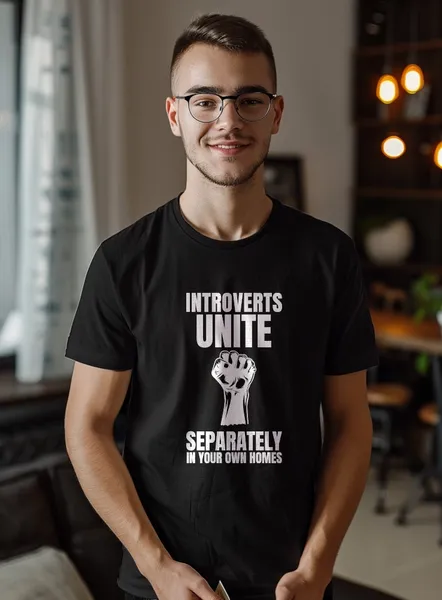 Geek tričko - Introverts unite - Pánske čierne