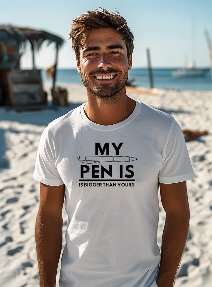 Vtipné-tričko-My-pen-Pánske-biele