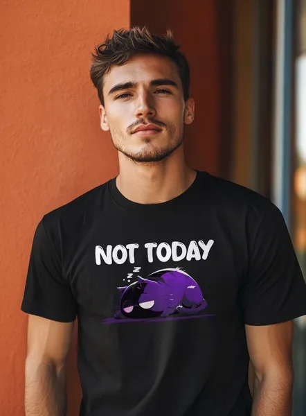 Geek tričko s potlačou - Not today - Pánske čierne