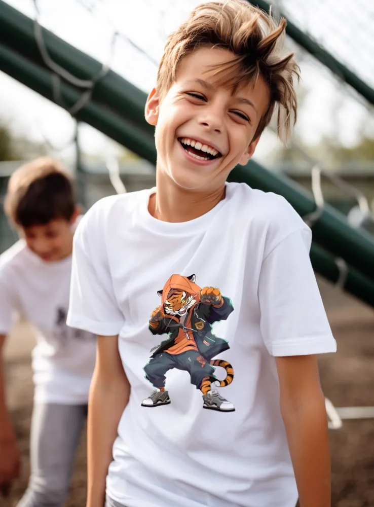 Detské tričko s potlačou - Tiger rapper - chlapec