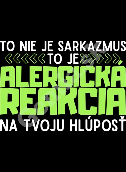 Vtipné-tričko-Alergická-reakcia-Dámske-čierne