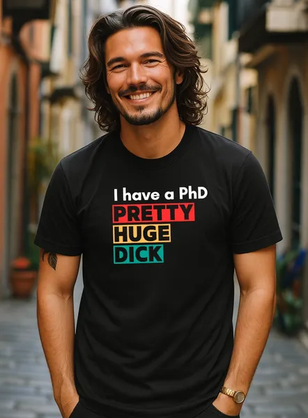 Vtipné-tričko-PHD-Pánske-čierne