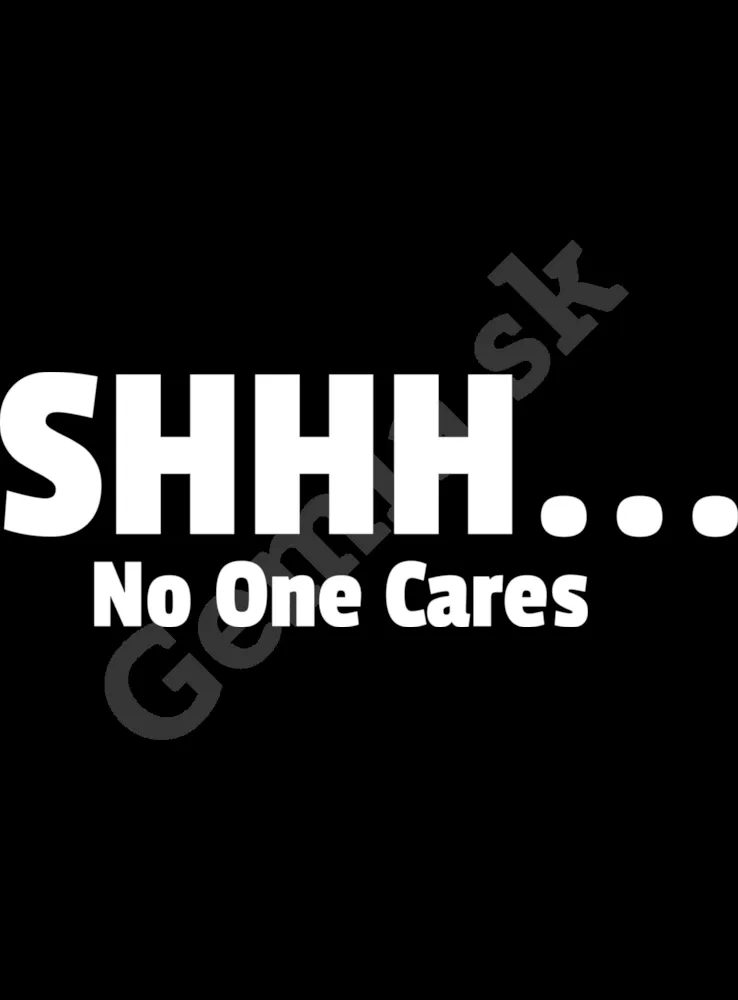 Potlač na tričko - No one care - čierne