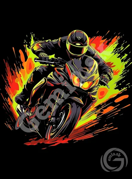Motorkárske tričko - Rýchla jazda - pánske čierne