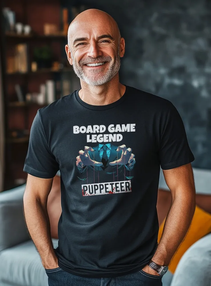Tričko s potlačou - Doskové hry - BG Legend Puppeteer - Pánske čierne