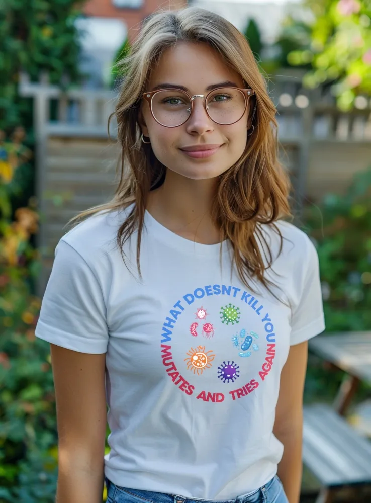 Geek tričko - Vírusy a baktérie - Dámske Biele