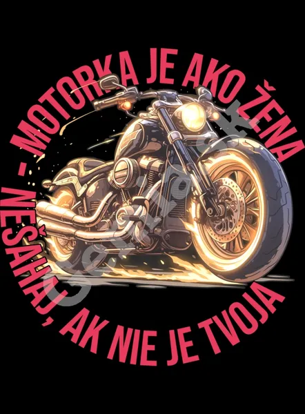 Potlač na tričko - Motorkárske tričko - Motorka je ako žena - čierne