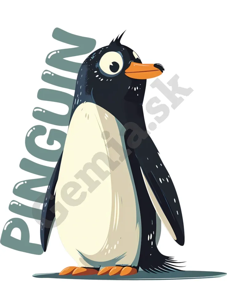 Potlač na tričko - Pinguin - Biele