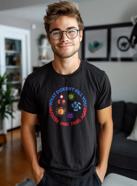Geek tričko - Vírusy a baktérie - Pánske čierne