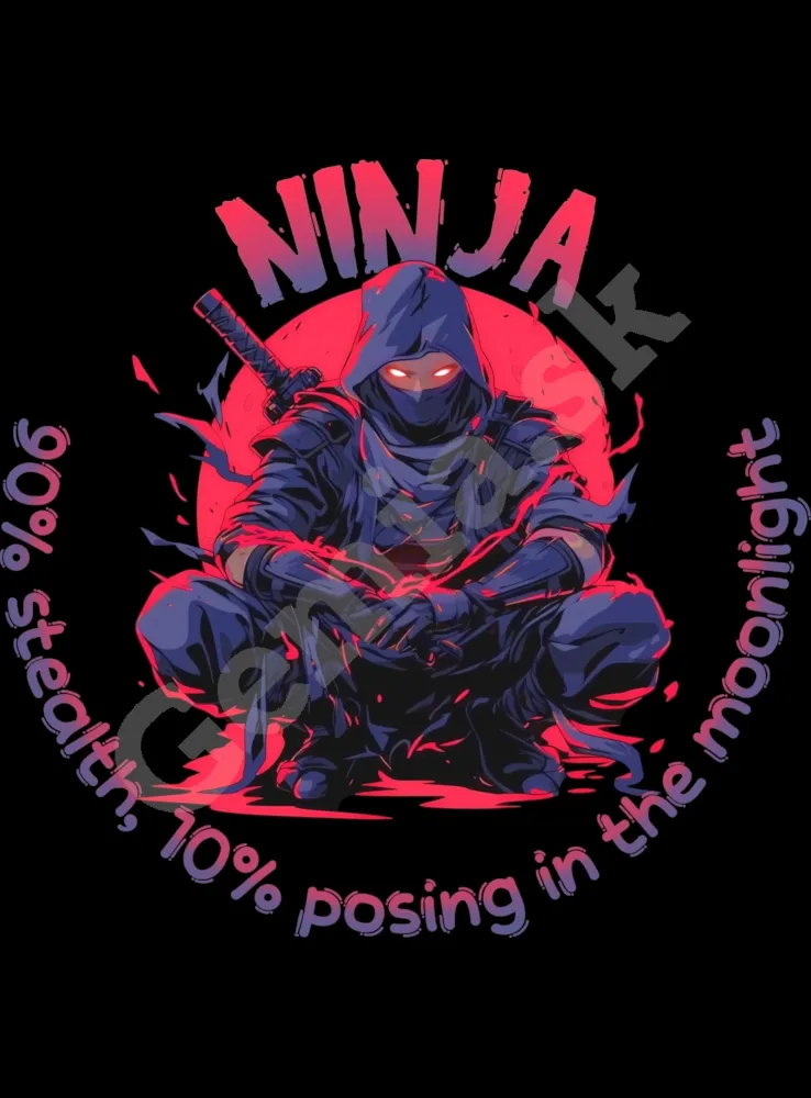 Potlač na hráčske tričko - Ninja - čierne