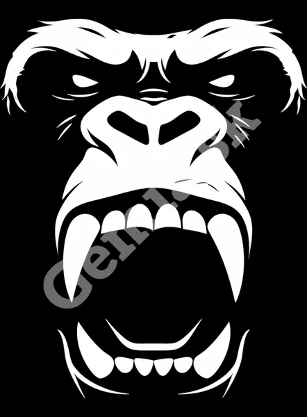 Tričko s grafickou potlačou - Gorila - pánske čierne