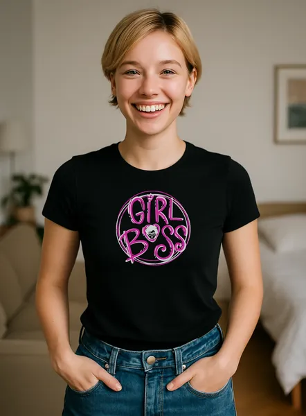 Vtipné-tričko-Girl-Boss-Dámske-čierne