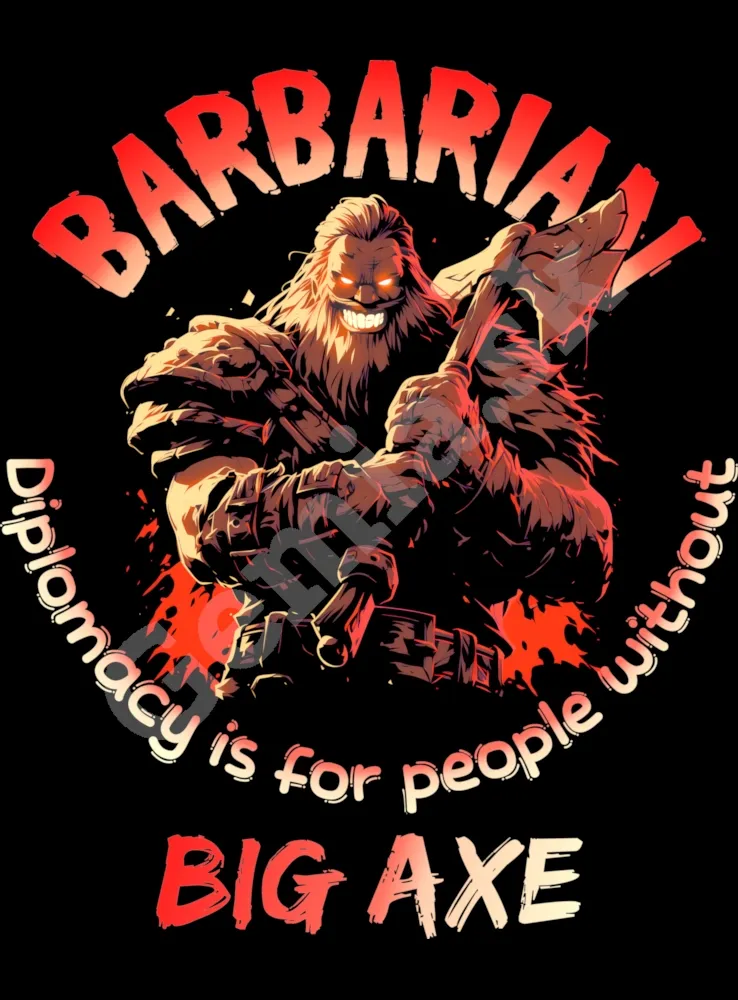 Potlač na hráčske tričko - Barbarian - čierne