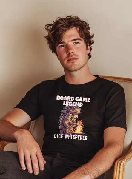 Tričko s potlačou - Doskové hry - BG Legend Dice Whisperer - Pánske čierne