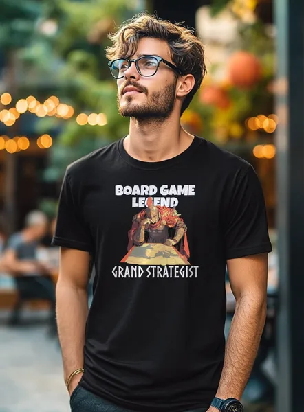 Tričko s potlačou - Doskové hry - BG Legend Grand Strategist - Pánske čierne