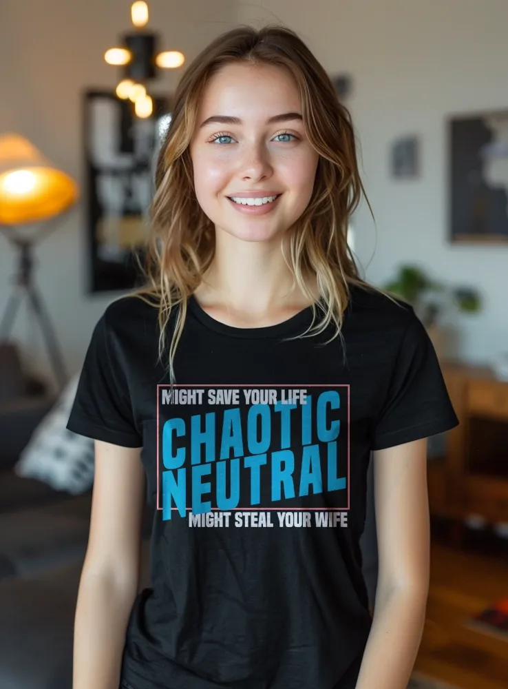 Games tričko - Chaotic neutral - Dámske čierne