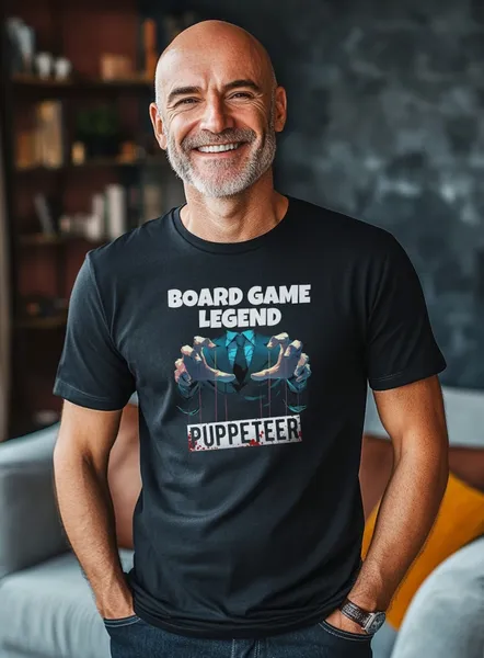 Tričko s potlačou - Doskové hry - BG Legend Puppeteer - Pánske čierne
