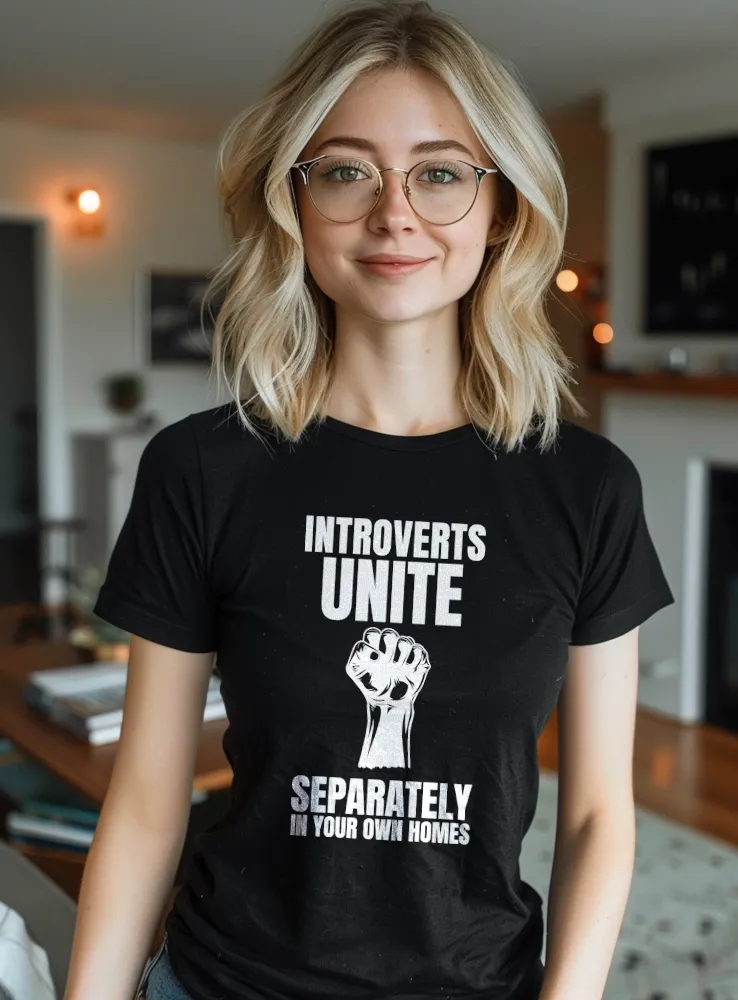 Geek tričko - Introverts unite - Dámske čierne