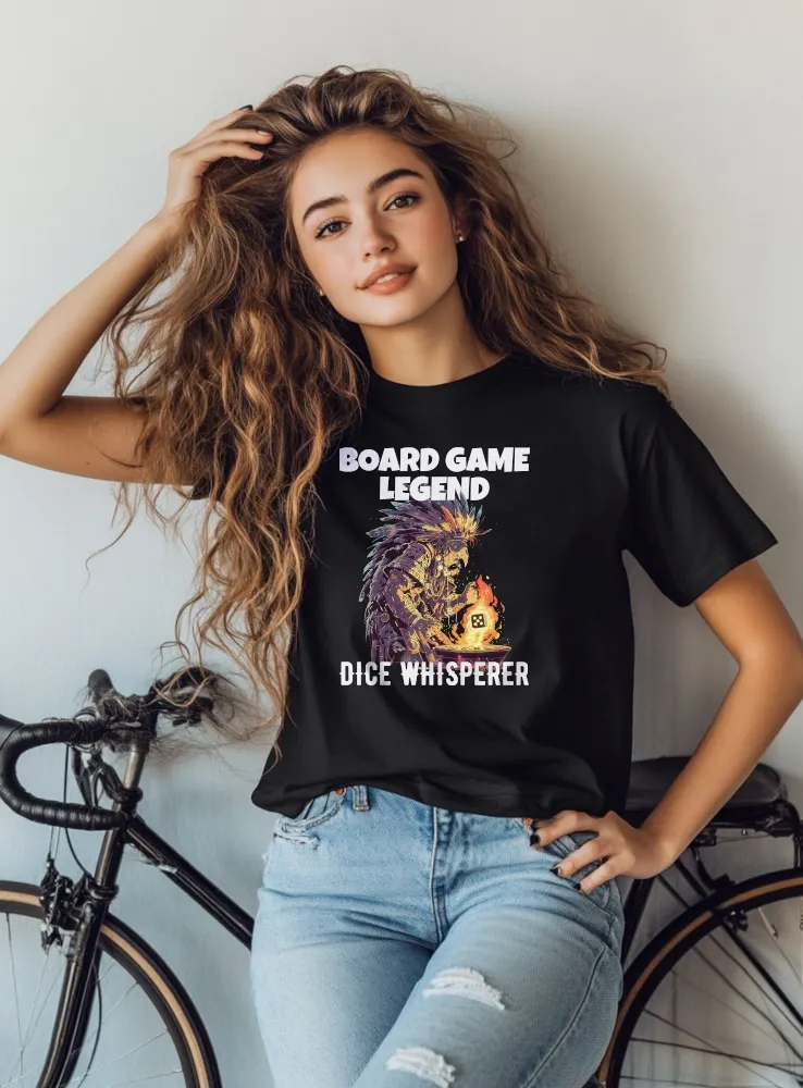 Tričko s potlačou - Doskové hry - BG Legend Dice Whisperer - Dámske čierne