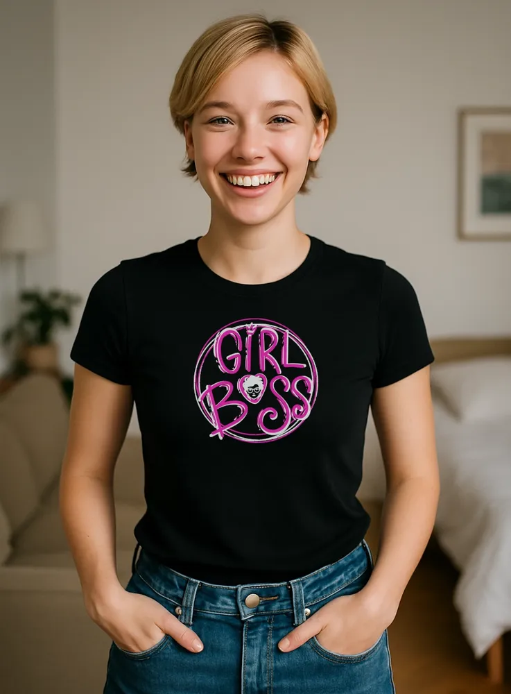 Vtipné-tričko-Girl-Boss-Dámske-čierne