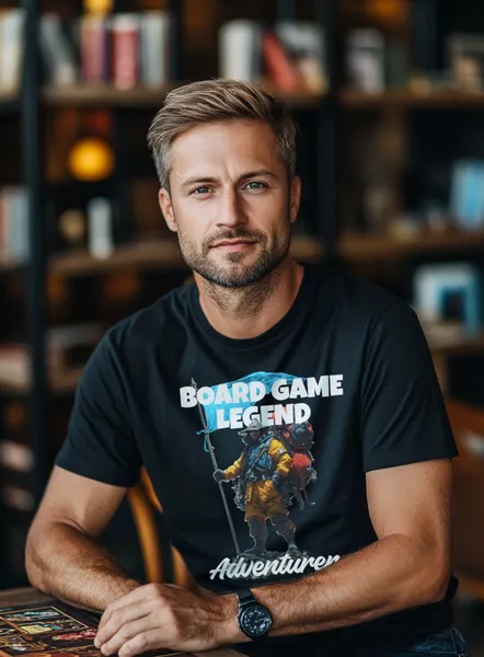 Tričko s potlačou - Doskové hry - BG Legend Adventurer - Pánske čierne