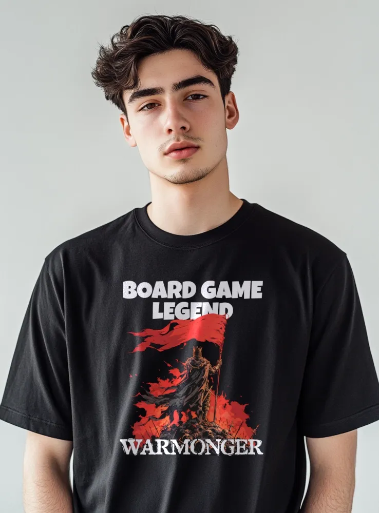 Tričko s potlačou - Doskové hry - BG Legend Warmonger - Pánske čierne