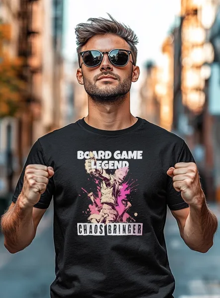 Tričko s potlačou - Doskové hry - BG Legend Chaod Bringer - Pánske čierne